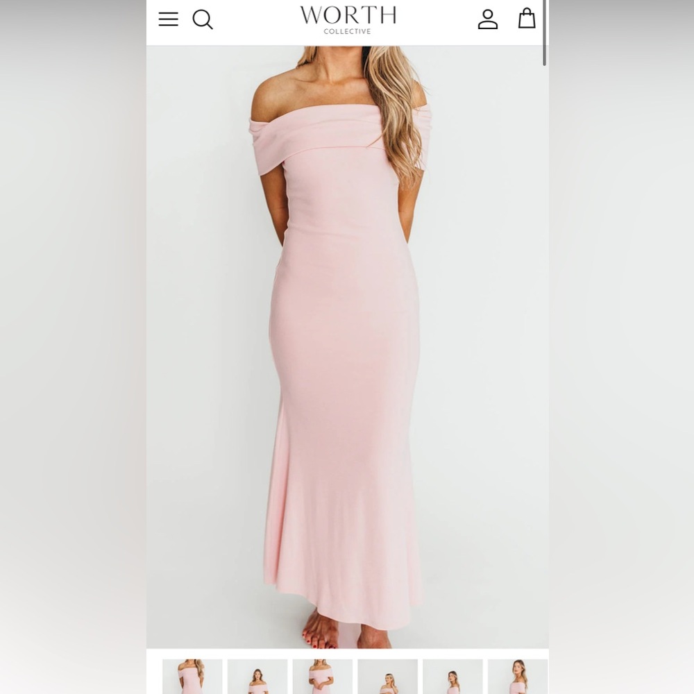 Worth Collective Strapless Pink Maxi Dress